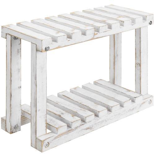 Freestanding Whitewashed Wood Plant Stand - MyGift