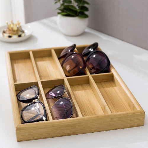 Modern Natural Bamboo Eyewear Display Tray-MyGift