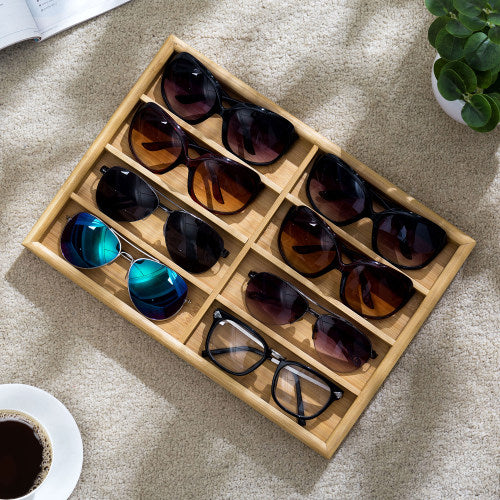 Modern Natural Bamboo Eyewear Display Tray-MyGift
