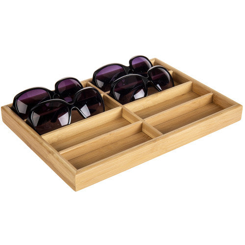 Modern Natural Bamboo Eyewear Display Tray-MyGift
