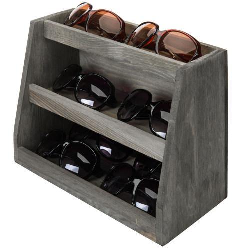 Gray Wood Sunglasses Organizer, 3 Tier - MyGift