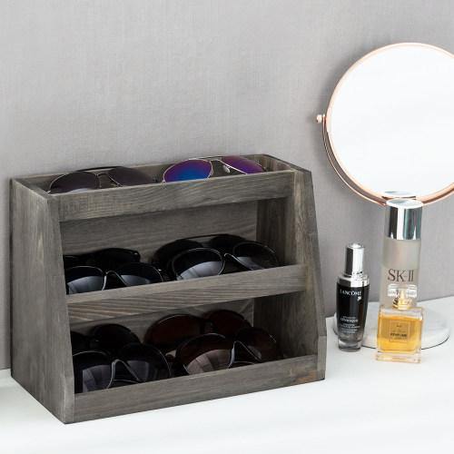 Gray Wood Sunglasses Organizer, 3 Tier - MyGift