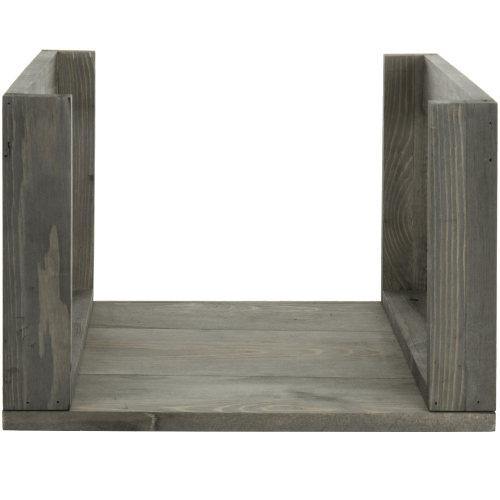 Gray Wood Vinyl Storage Organizer w/ Mesh Wire - MyGift