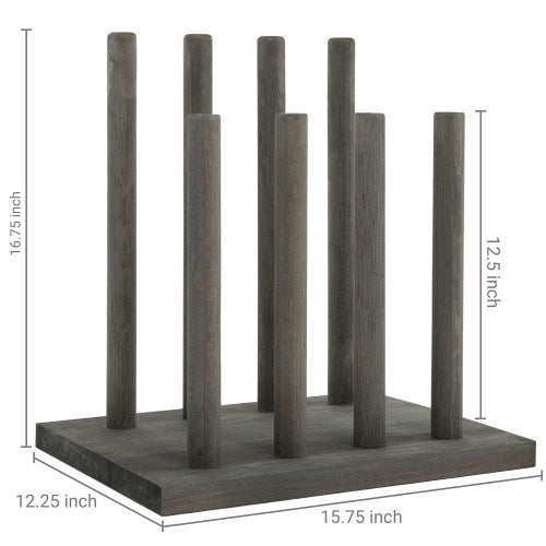 Vintage Gray Solid Wood Boots Holder Stand-MyGift