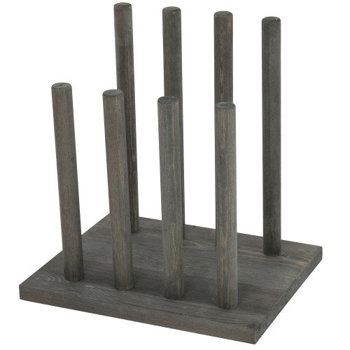Vintage Gray Solid Wood Boots Holder Stand-MyGift