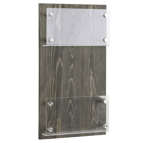 Gray Wood and Clear Acrylic Mail Sorter, Wall-Mounted-MyGift