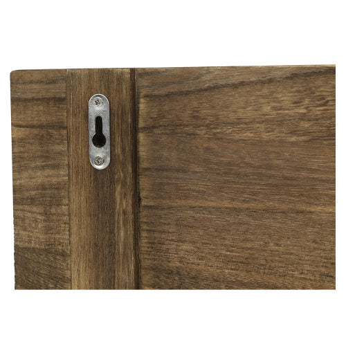 Rustic Burnt Dark Brown Wood Entryway Rack w/ Writing-MyGift