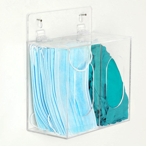 Premium Clear Acrylic Wall Mounted Mask and Glove Organizer-MyGift