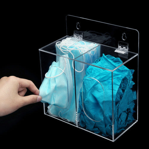 Premium Clear Acrylic Wall Mounted Mask and Glove Organizer-MyGift