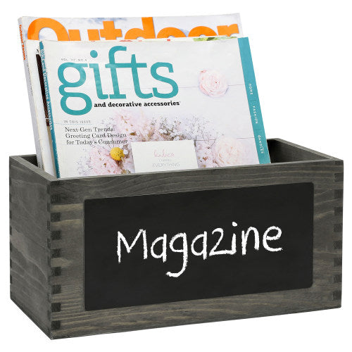 Vintage Gray Wood Mail Sorter Box w/ Chalkboard Surface-MyGift