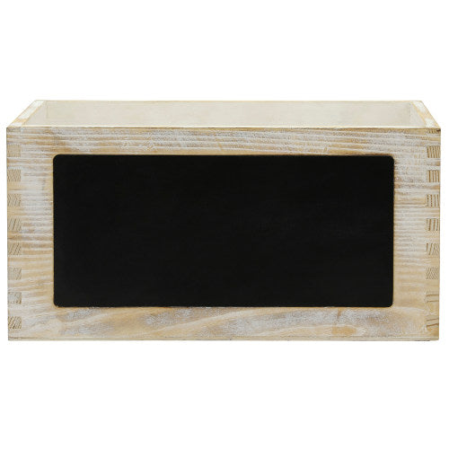 Whitewashed Wood Magazine & Mail Sorter Box w/ Chalkboard Surface-MyGift