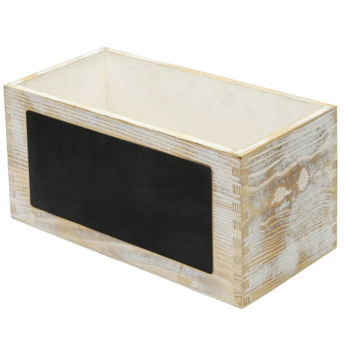 Whitewashed Wood Magazine & Mail Sorter Box w/ Chalkboard Surface-MyGift