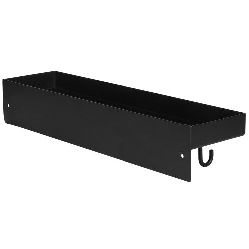 Black Metal Towel Hooks for Bathroom Wall Mounted Floating Shelf, Decorative Bathroom Wall Shelf with 5-Hooks-MyGift