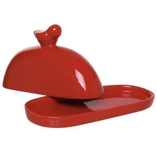 Red Bird Ceramic Butter Dish - MyGift
