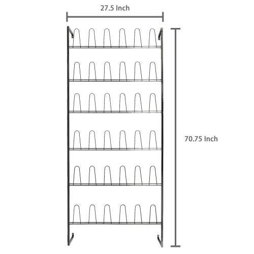 36 Shoe Rack Wall Mounted Black Metal 36 Hook Shoe Rack – MyGift