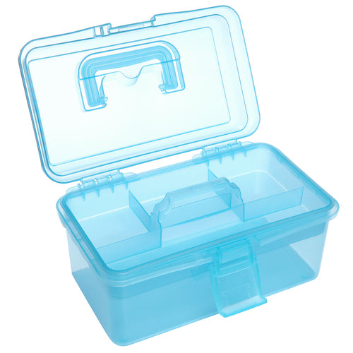 MyGift Clear Blue Multipurpose First Aid, Arts & Craft Storage Box