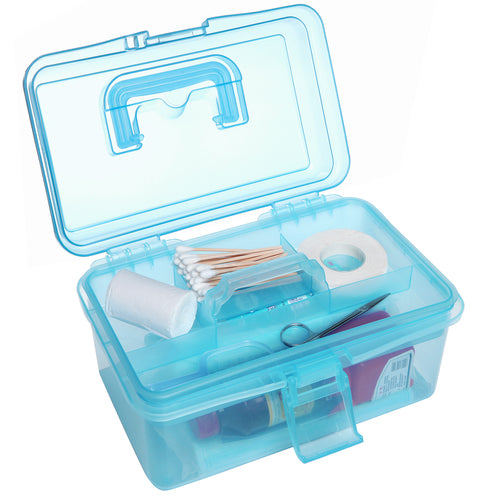 Clear Blue Multipurpose First Aid, Arts & Craft Storage Box-MyGift
