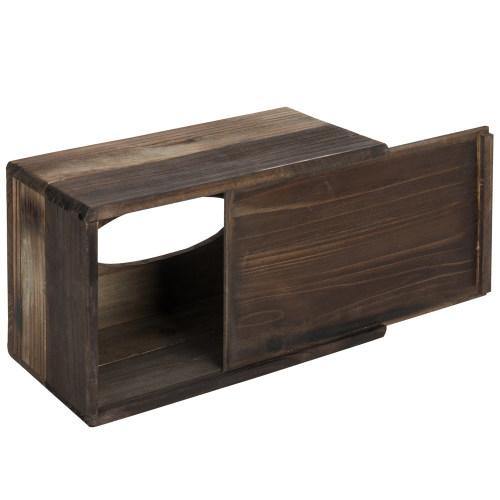 Rustic Dark Torched Wood Tissue Box Cover - MyGift