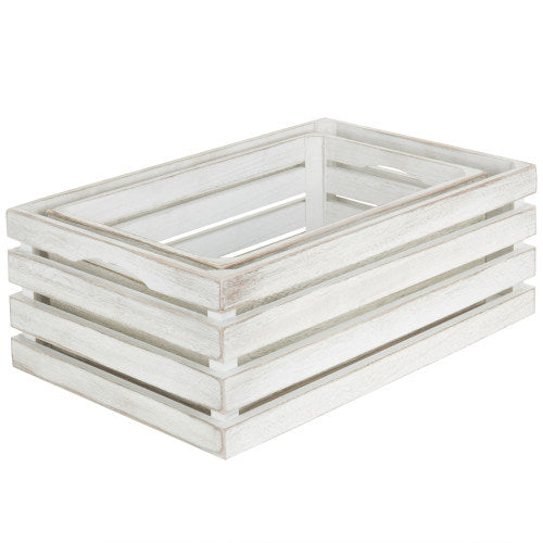 Whitewashed Nesting Wood Storage Crates, Set of 2-MyGift