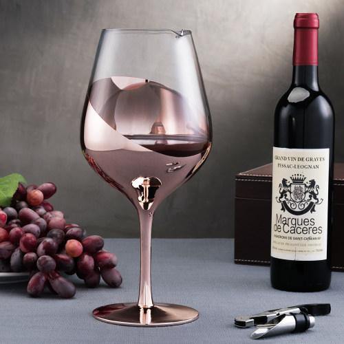 Copper Tone Stemmed Wine Glass Shaped Decanter - MyGift