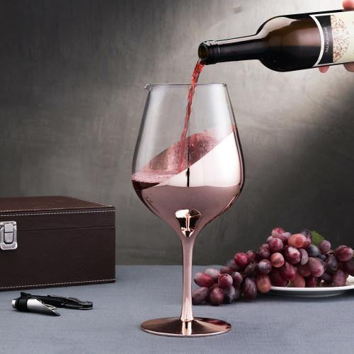 Copper Tone Stemmed Wine Glass Shaped Decanter - MyGift