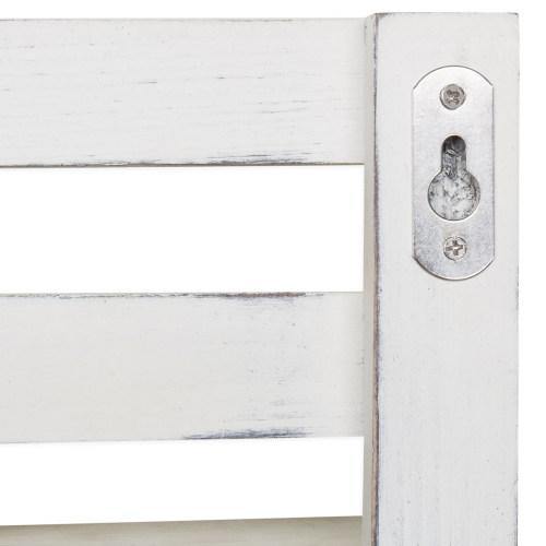 Vintage White Wood Entryway Shelf w/ Key Hooks - MyGift