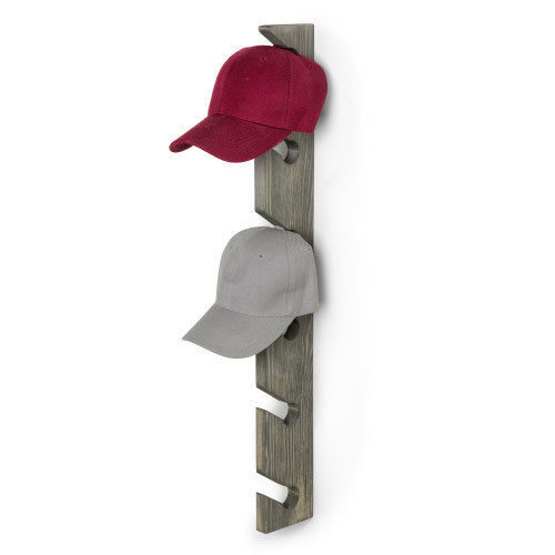 Vintage Gray Wood Baseball Cap Racks, Set of 2-MyGift