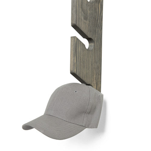 Vintage Gray Wood Baseball Cap Racks, Set of 2-MyGift