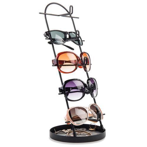 Modern Black Metal Sunglass Display w/ Tray - MyGift