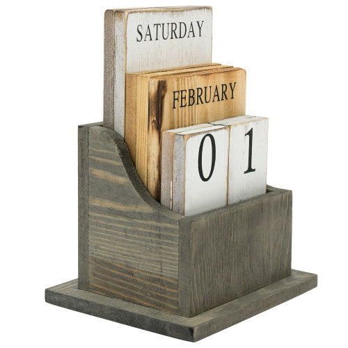 Vintage Style Solid Wood Perpetual Calendar – MyGift