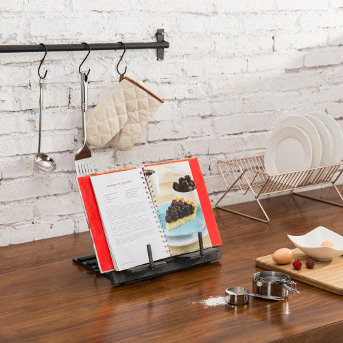 Folding Gray Wood Cookbook Holder-MyGift