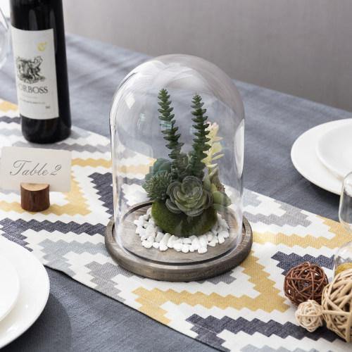 Clear Glass Cloche with Gray Wood Base - MyGift