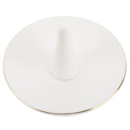 White Ceramic Jewelry Dish with Gold Trim - MyGift