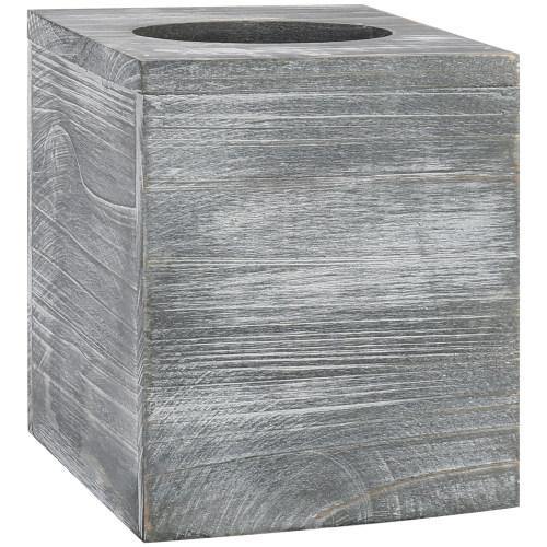 Graywashed Wood Square Tissue Box Cover - MyGift