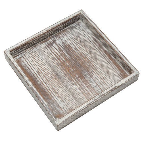 Small Rectangular Torched Wood Accent Tray-MyGift