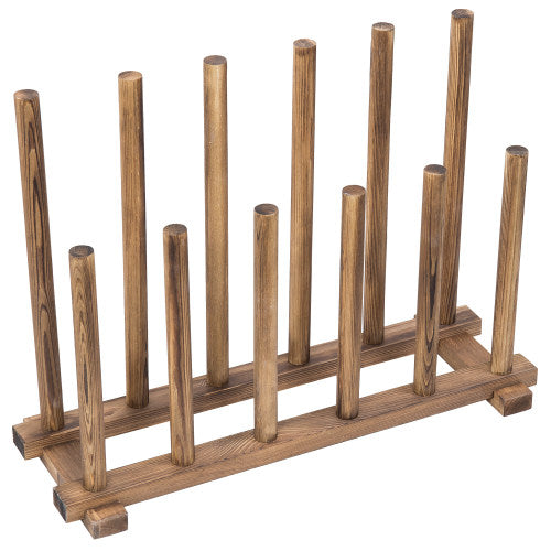 Dark Brown Wood Boot Rack, For 6 Pairs-MyGift