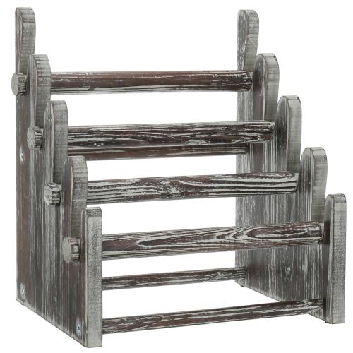 4-Tier Rustic Wood Jewelry Display Rack-MyGift