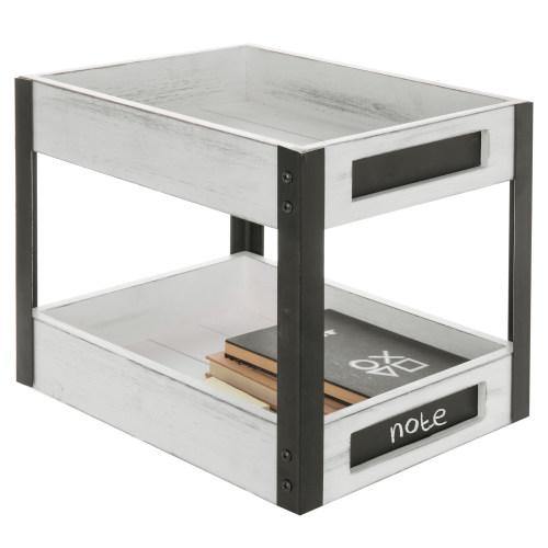 White Wood Desktop Tray with Chalkboard Labels - MyGift
