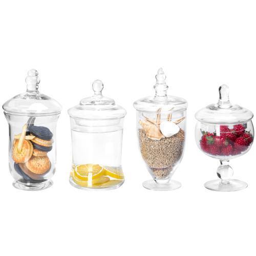 Small Clear Glass Apothecary Jars, Set of 4 - MyGift