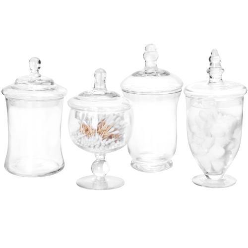 Small Clear Glass Apothecary Jars, Set of 4 - MyGift