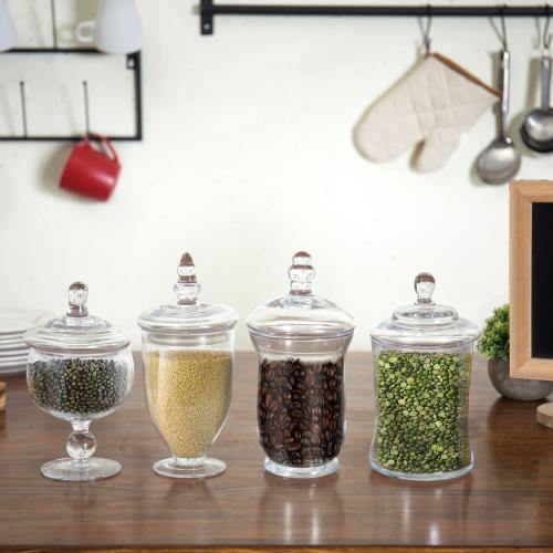 Small Clear Glass Apothecary Jars, Set of 4 - MyGift