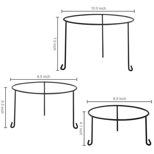 Black Metal Wire Pizza & Dessert Riser, Set of 3-MyGift