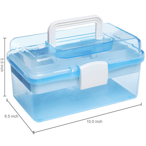 Clear Light Blue and White Plastic Multipurpose Box-MyGift