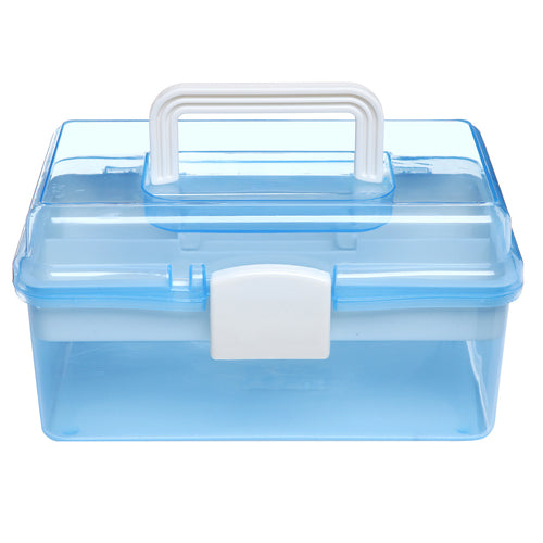 Clear Light Blue and White Plastic Multipurpose Box-MyGift
