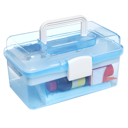 Clear Light Blue and White Plastic Multipurpose Box-MyGift