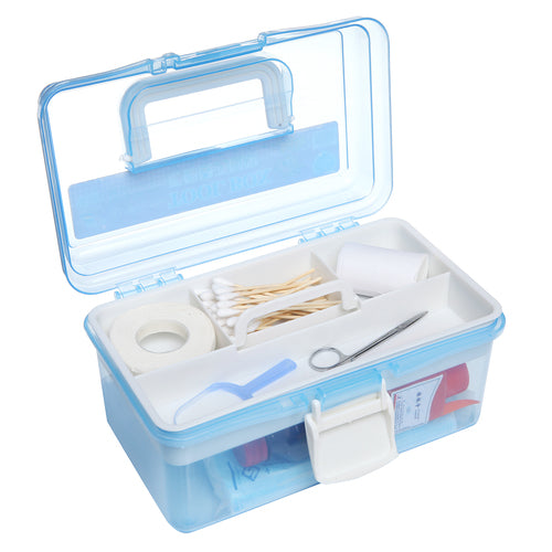 Clear Light Blue and White Plastic Multipurpose Box-MyGift