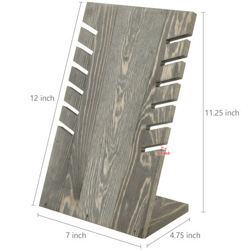 Vintage Gray Wood Plank Necklace Display-MyGift