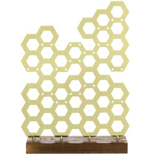 Brass Plated Honeycomb Earring Display - MyGift