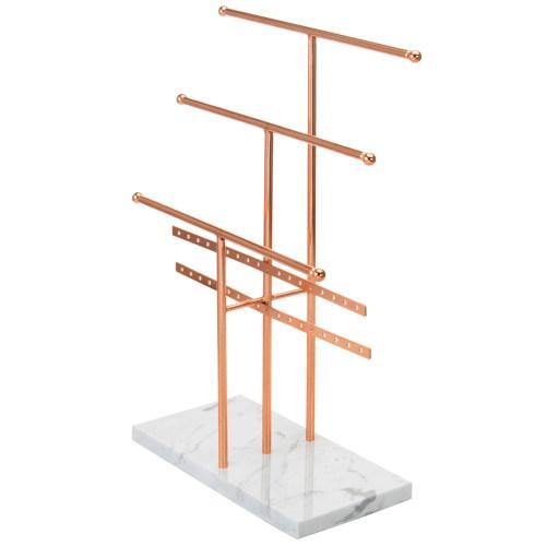 Rose Gold Metal and Marble Tabletop Jewelry Organizer - MyGift