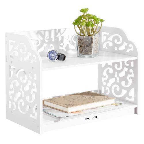 White Cutout Scrollwork Design Desktop Bookshelf - MyGift
